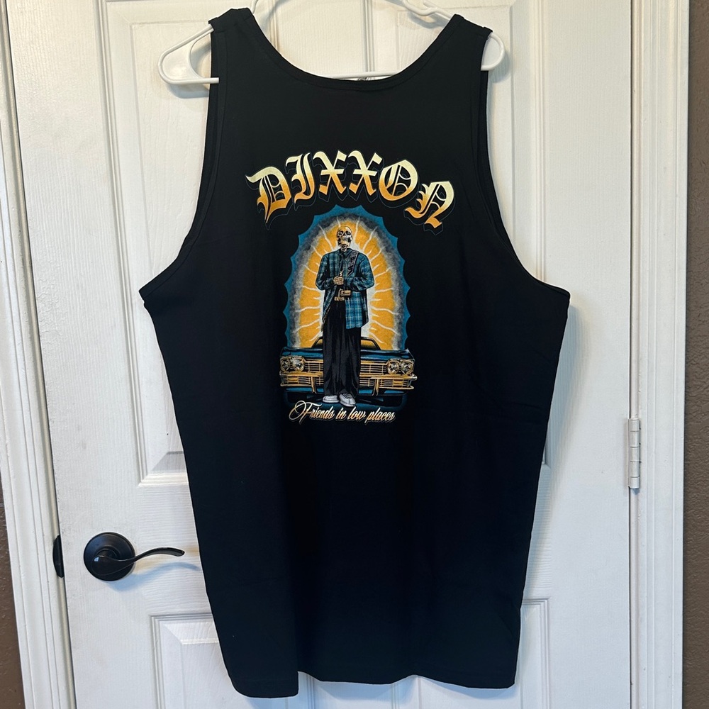 DIXXON Black and Gold Graphic Tank Top